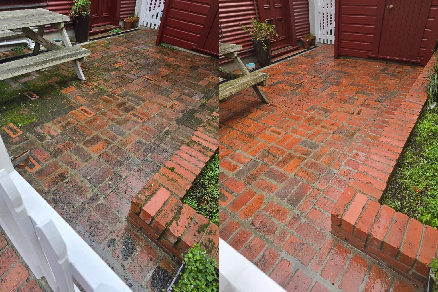 Kapiti Coast house wash — Brick patio wash — Wellington